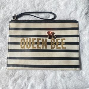 Kate Spade Queen Bee striped clutch/pouch